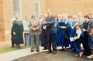 Ribbon cutting ceremony on the newly completed sanctuary- 2003